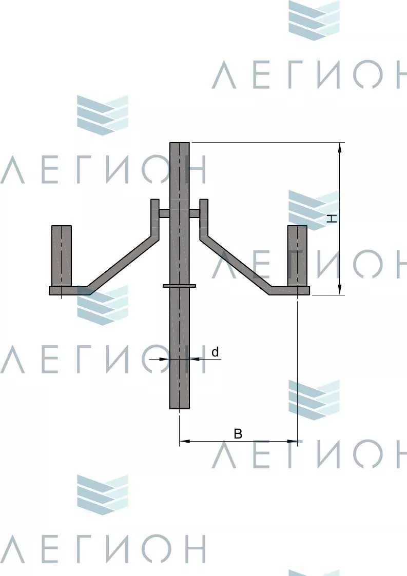 К94-0,6-0,35-0-5 кронштейн двухрожковый
